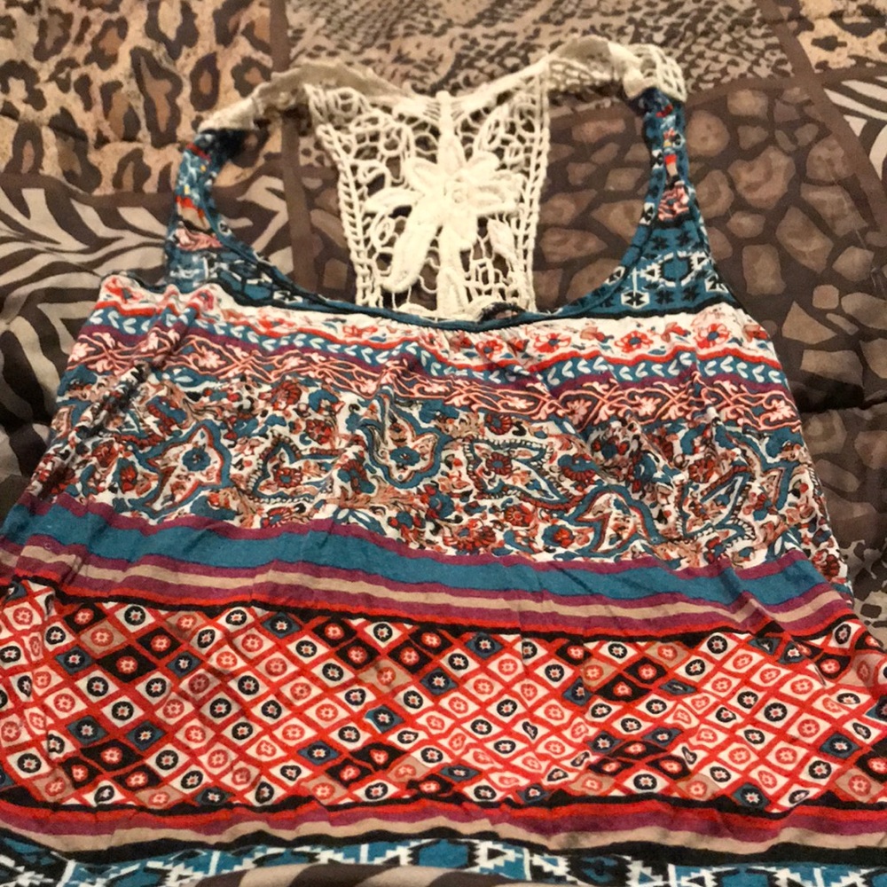 SMALL RACEBACK CROTCHED LACE BACK TANK TOP